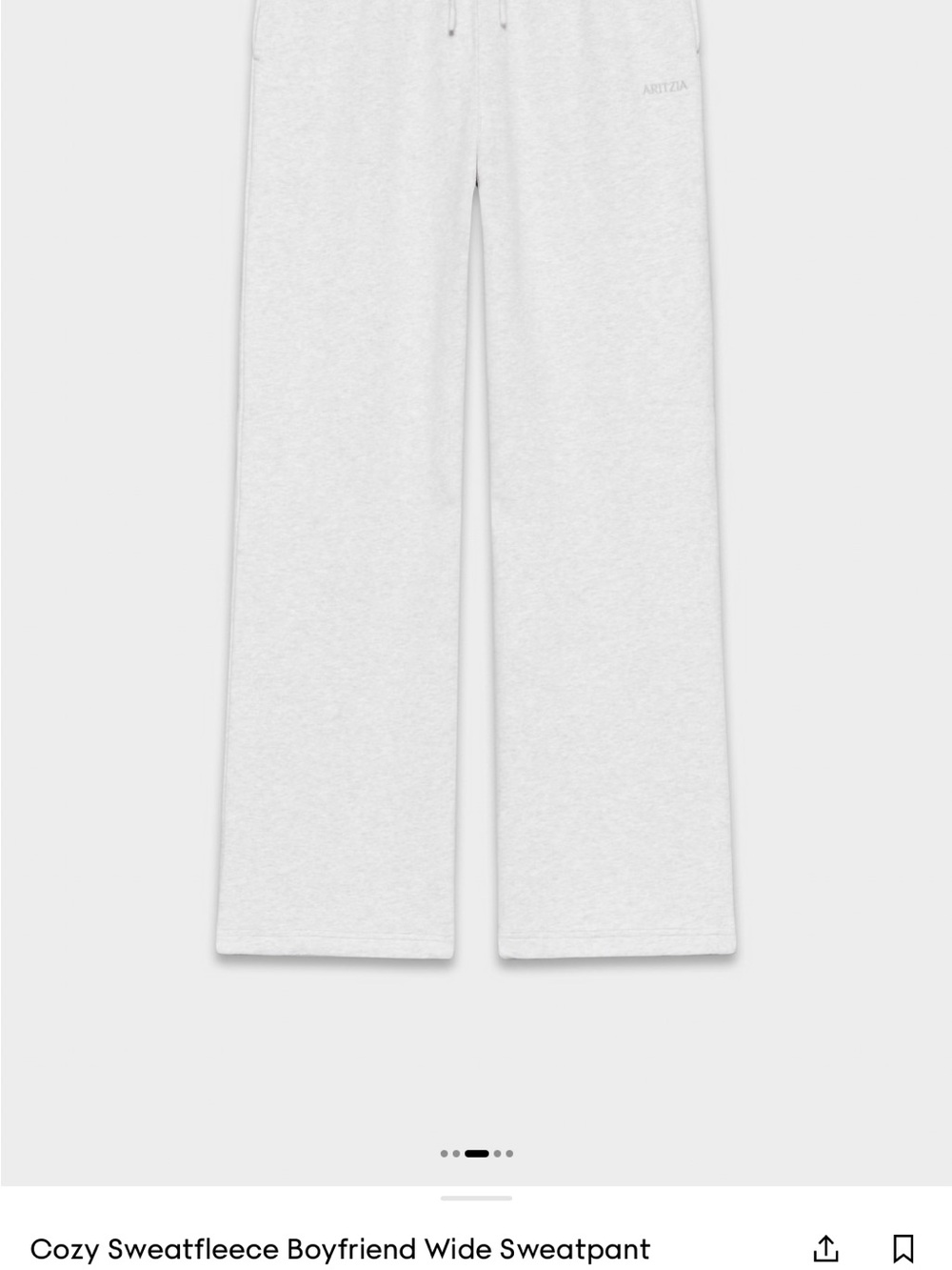 Aritzia Cozy Sweatfleece Boyfriend Wide Leg in small-tall - Picture 2 of 7